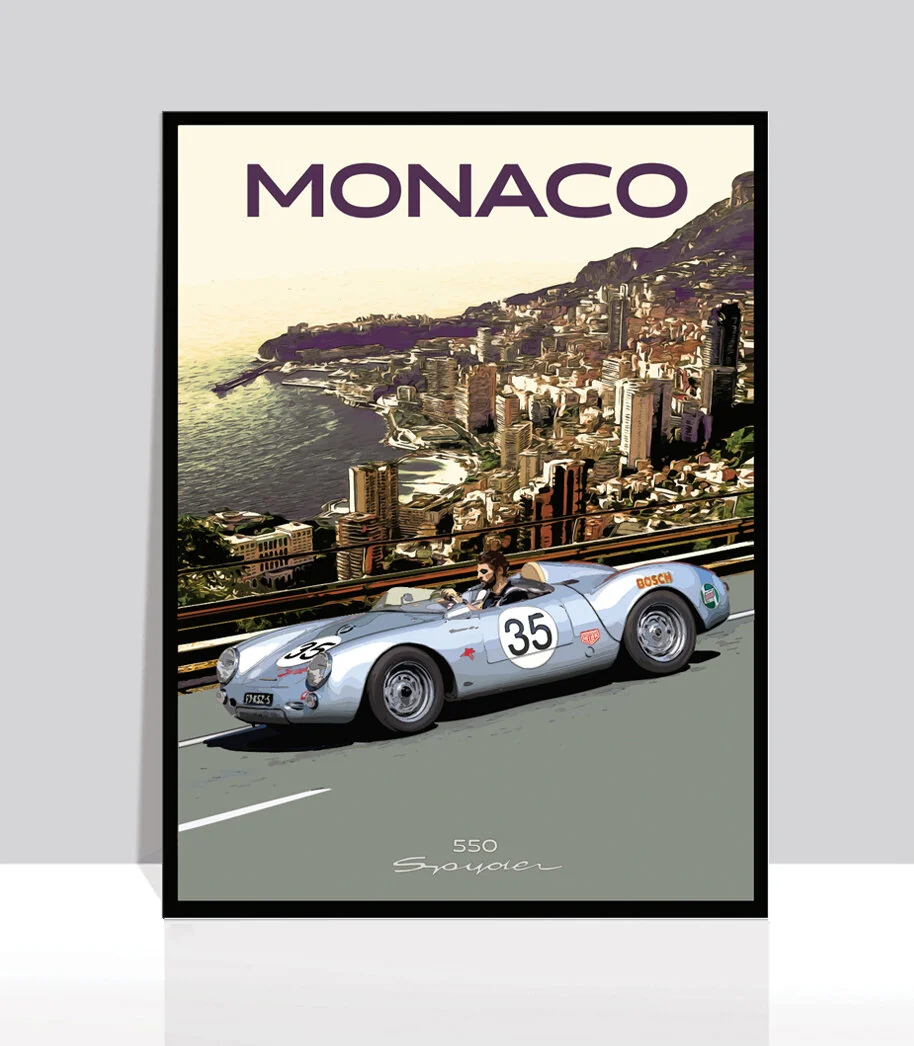 The Air Factor-ALUMINUM POSTERS Classic Porsche 550 Spyder Monaco